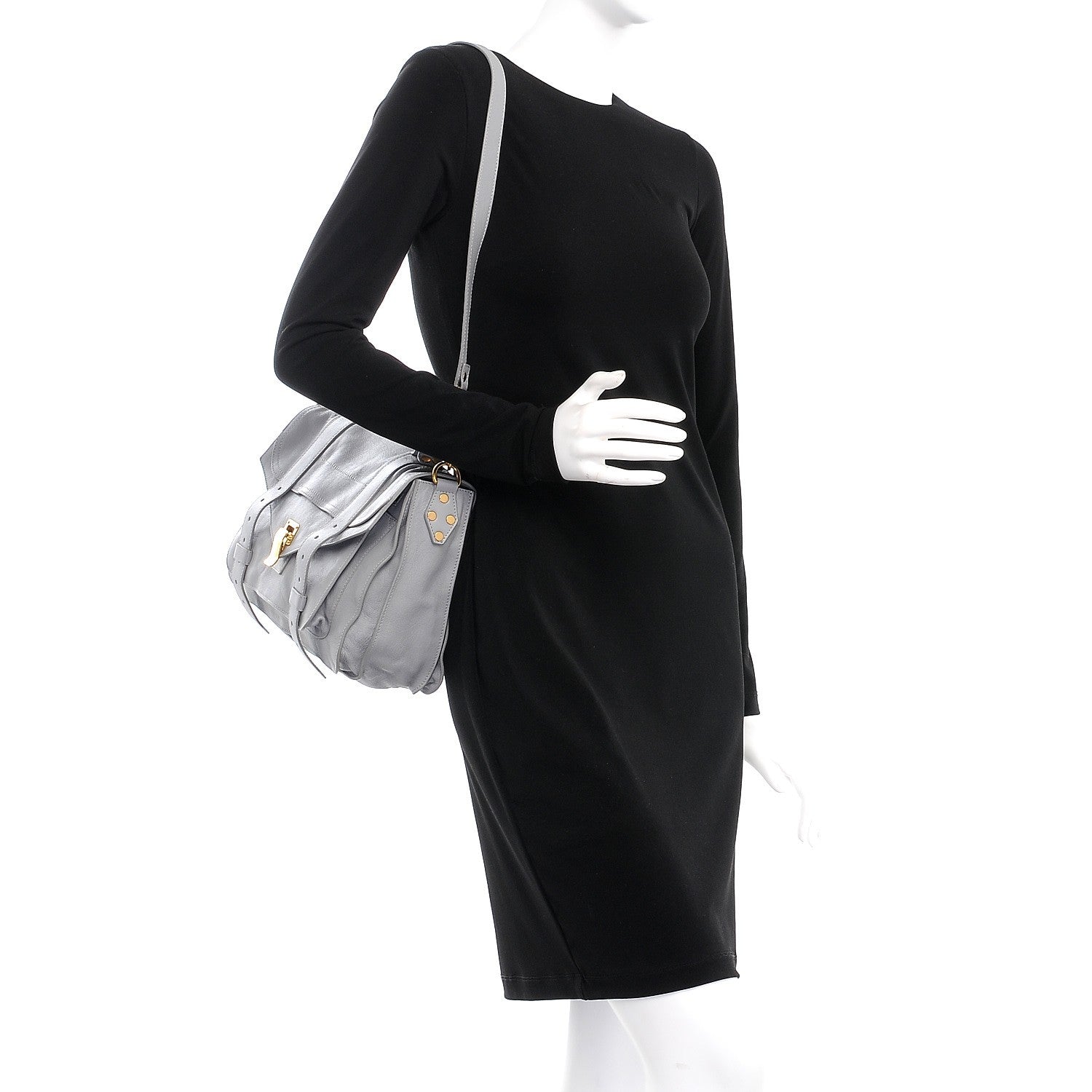Proenza Schouler Lambskin Medium PS1 Satchel Concrete Grey 2 of 7