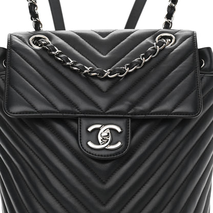 Chanel Calfskin Chevron Quilted Small Urban Spirit Backpack Black 8 of 10