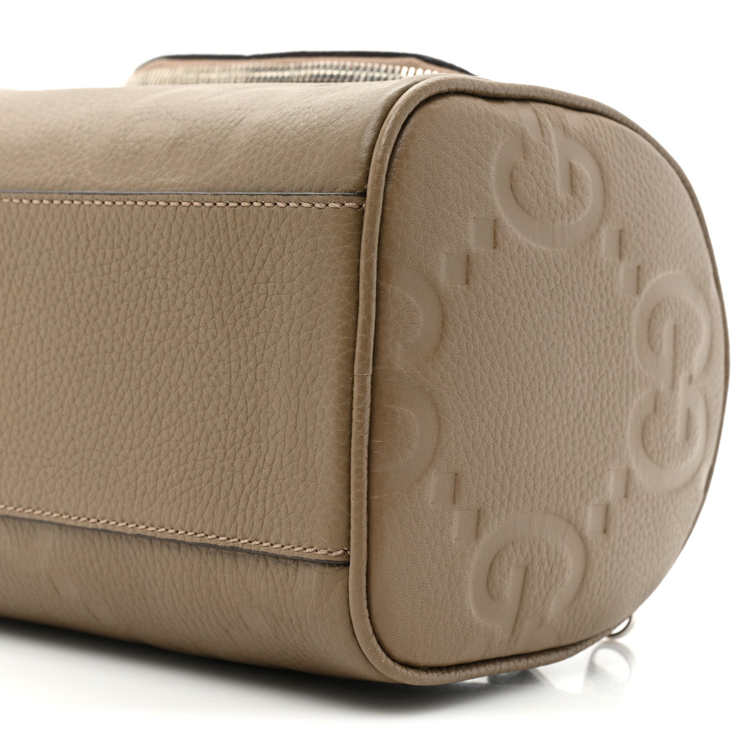 Gucci Piuma Calfskin Jumbo GG Embossed Small Toiletry Case Good Taupe 8 of 9