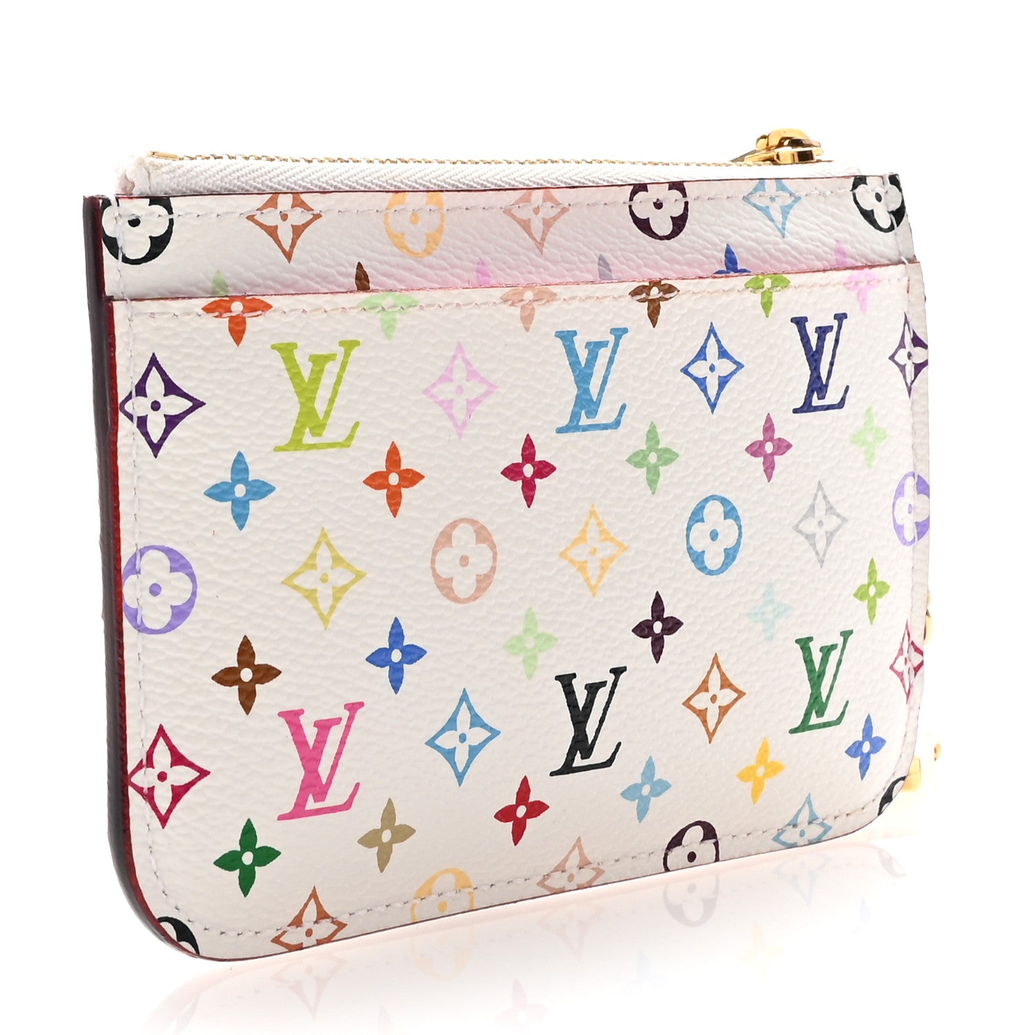 Louis Vuitton Monogram Multicolor Key Pouch White Litchi 3 of 7
