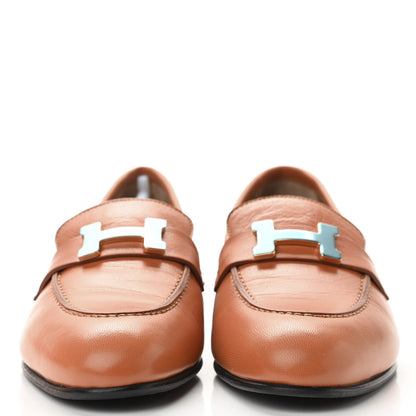 Hermes Goatskin Womens Paris Loafers 36 Marron Glaise 2 of 11
