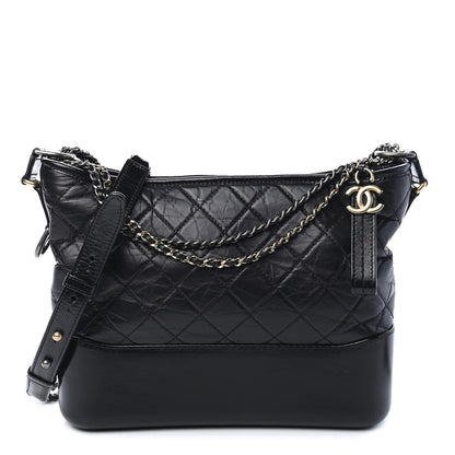 Chanel Aged Calfskin Quilted Medium Gabrielle Hobo Black 1 of 9
