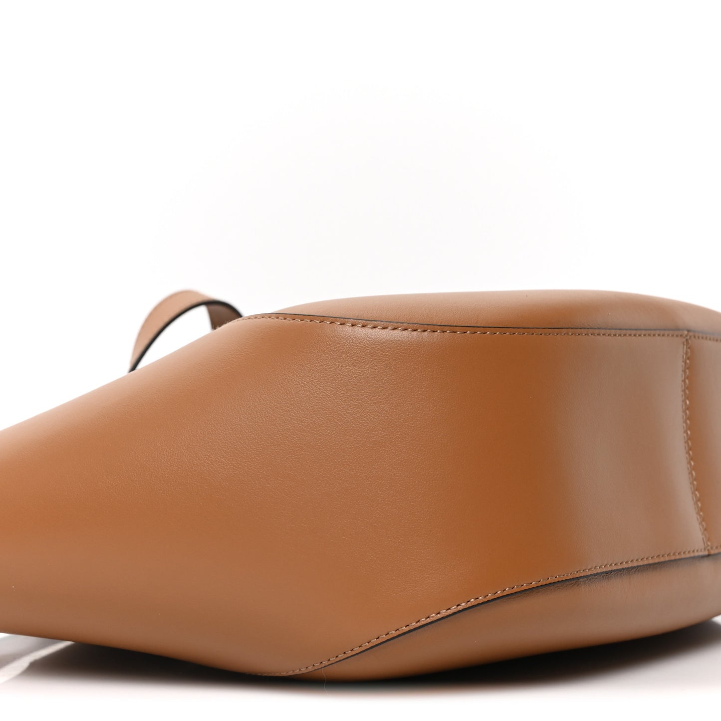 City Calfskin Metal Triangle Logo Tote Caramel