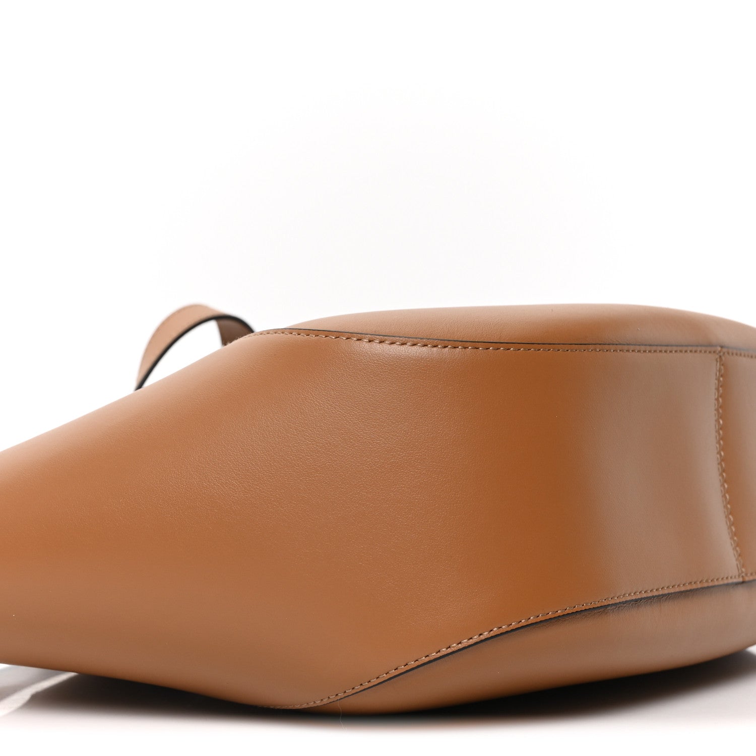 Prada City Calfskin Metal Triangle Logo Tote Caramel 9 of 10