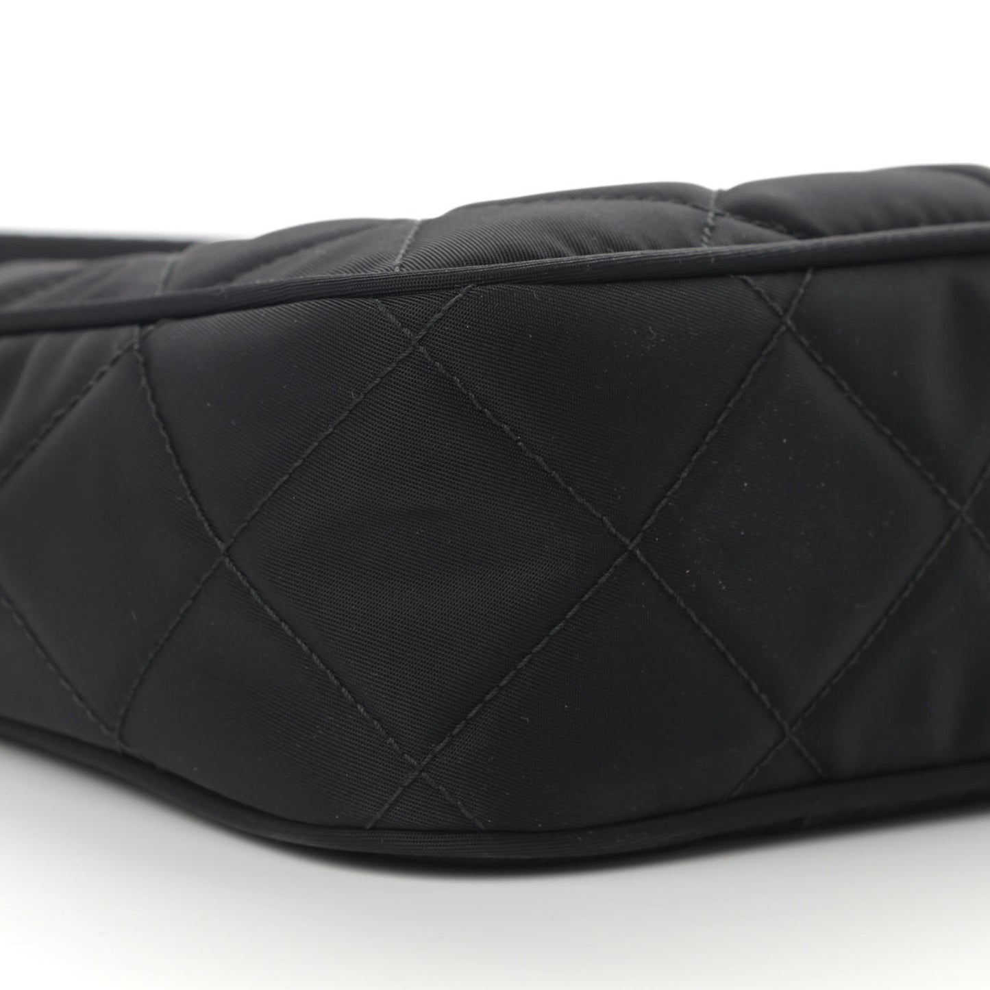 Tessuto Nylon Stitched Shoulder Bag Black