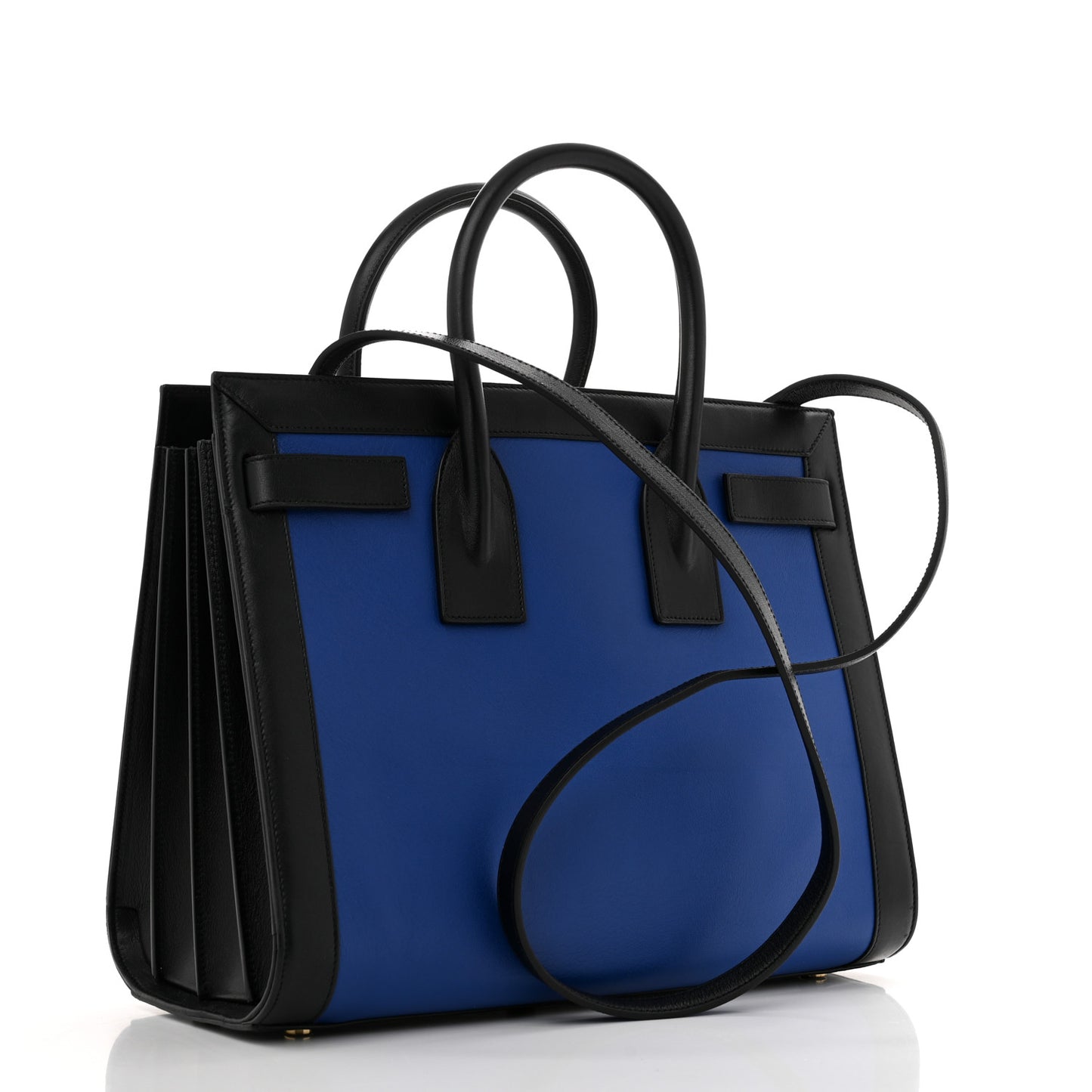 Calfskin Bi-Color Small Sac De Jour Royal Blue Black