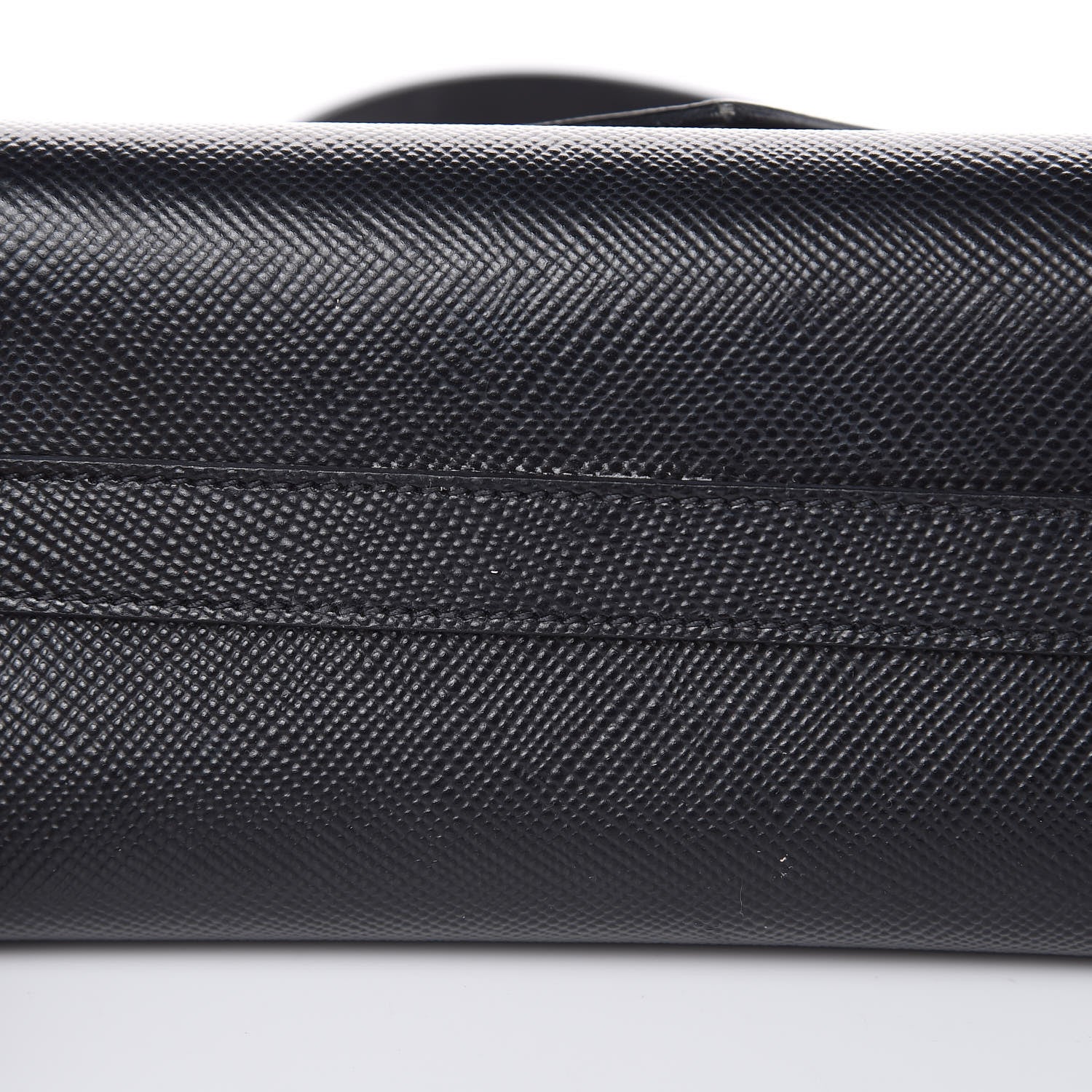 Prada Saffiano Cuir Calfskin Monochrome Envelope Flap Chain Shoulder Bag Black 9 of 18