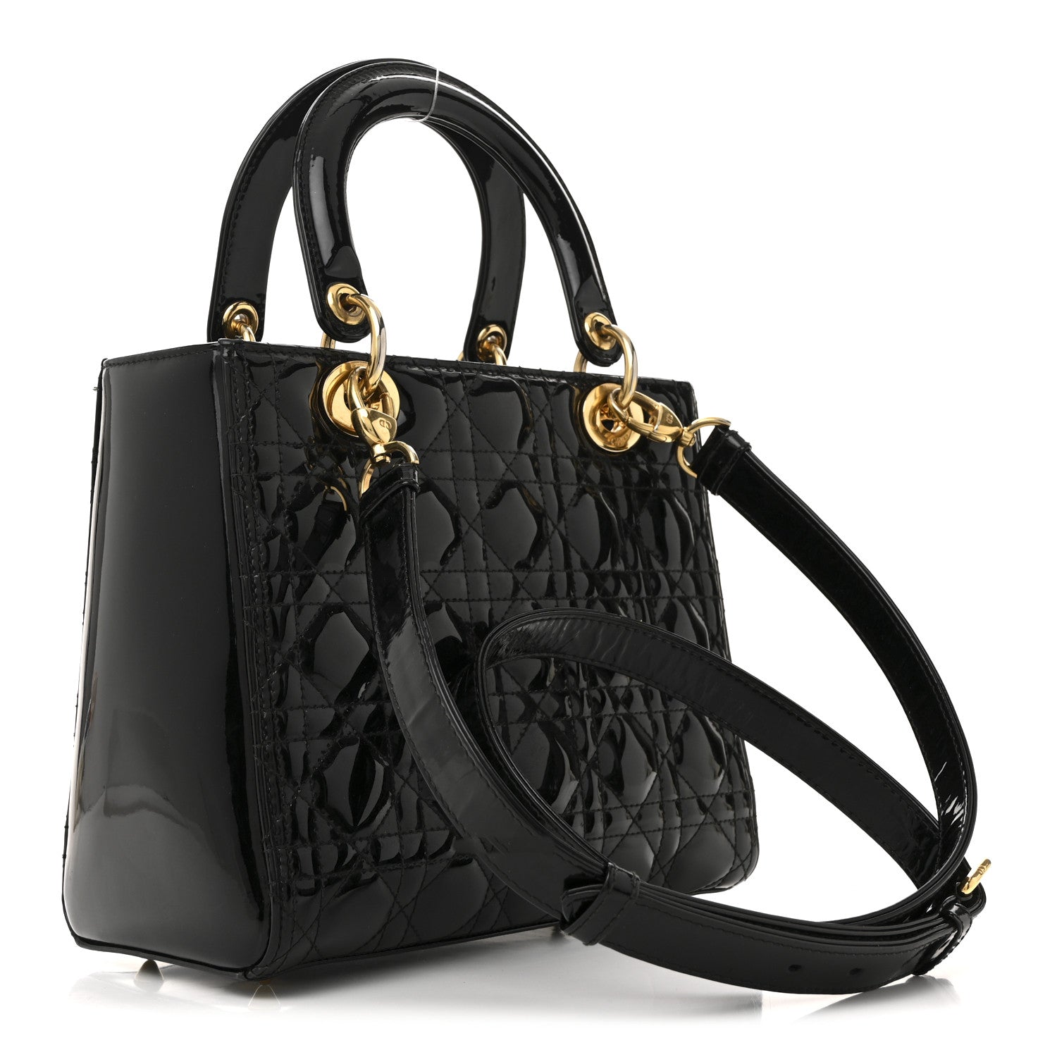 Christian Dior Patent Cannage Medium Lady Dior Black 3 of 15
