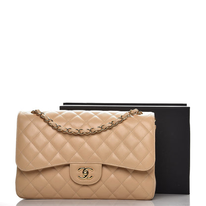 Chanel Caviar Quilted Jumbo Double Flap Beige 8 of 8