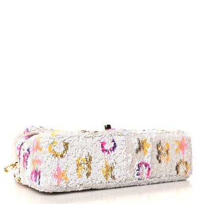Chanel Sequin Logo CC Small Single Flap White Multicolor 4 of 11