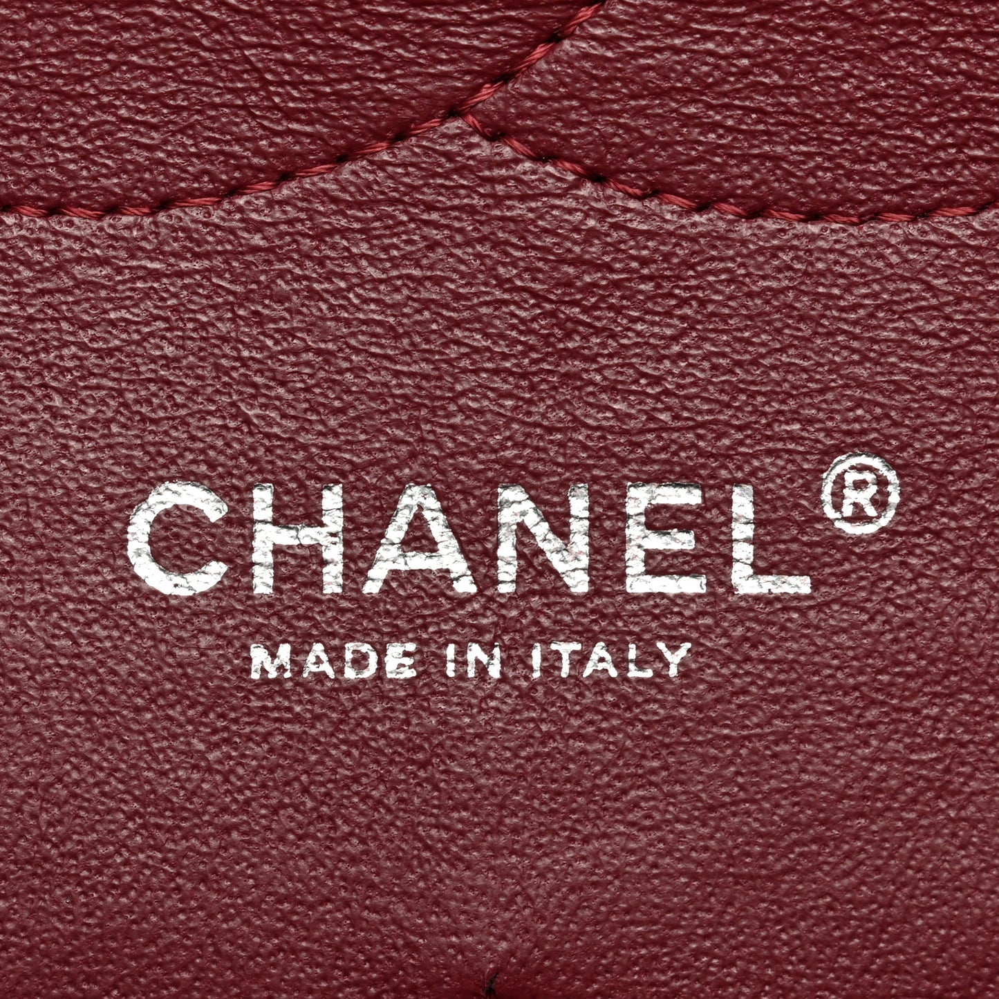 Striated Patent Quilted Jumbo Double Flap Burgundy