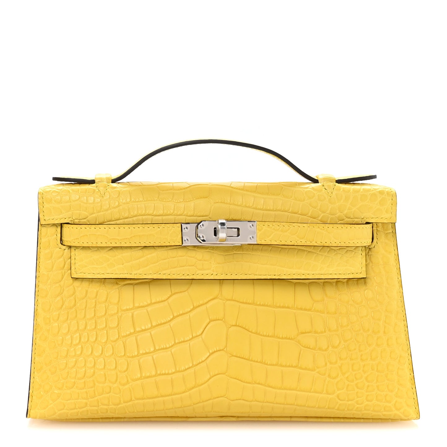 Matte Alligator Kelly Pochette Mimosa
