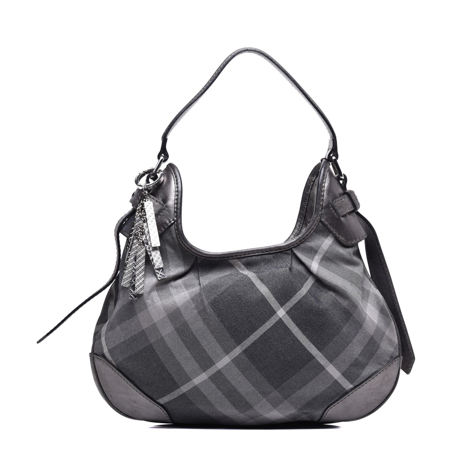 Shimmer Check Small Brooklyn Hobo Grey