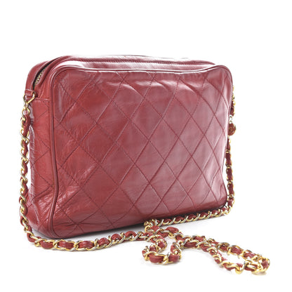 Chanel Lambskin Quilted CC Tassel Camera Case Red 3 of 9