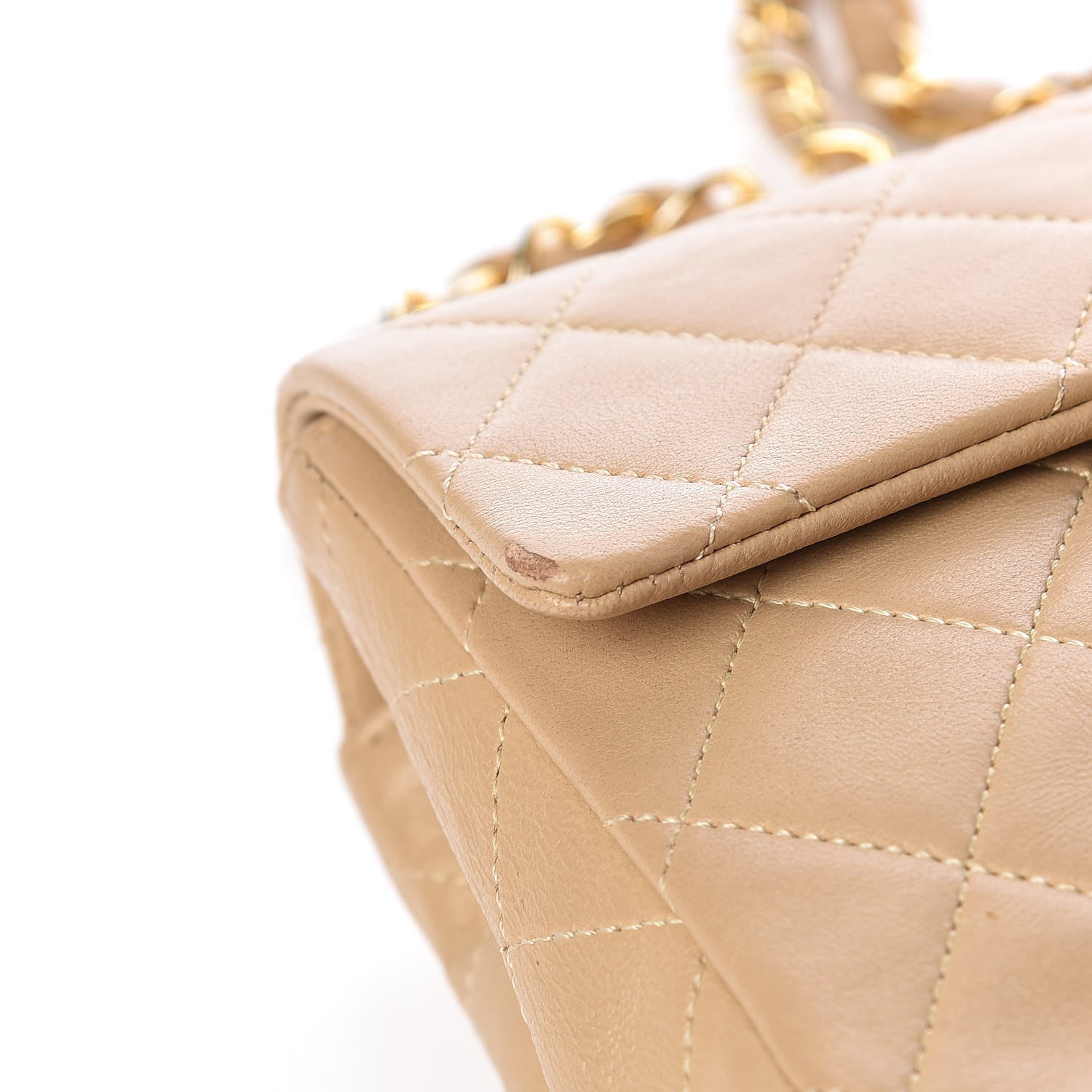 Chanel Lambskin Quilted Mini Square Flap Beige 15 of 15