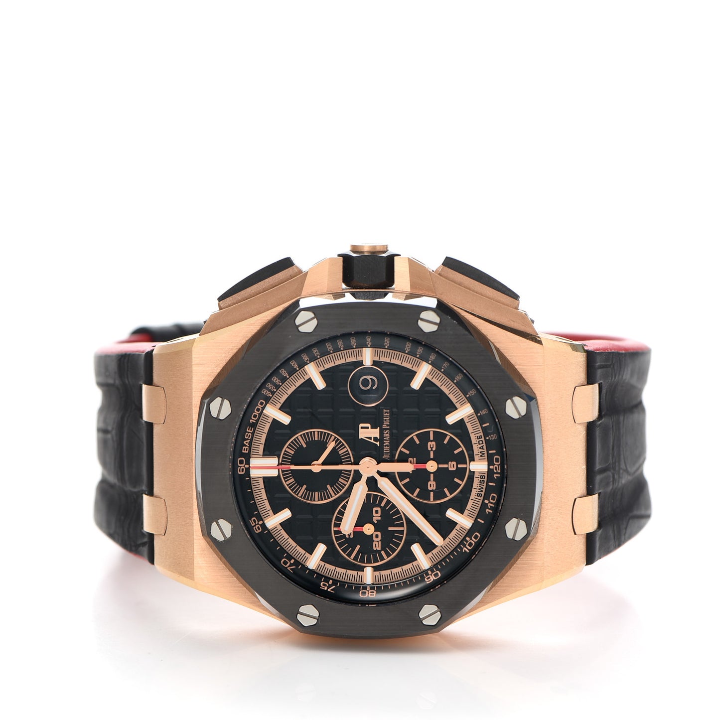 18K Rose Gold 44mm Royal Oak Offshore Chronograph Automatic Watch Black 26401RO.OO.A002CA.02