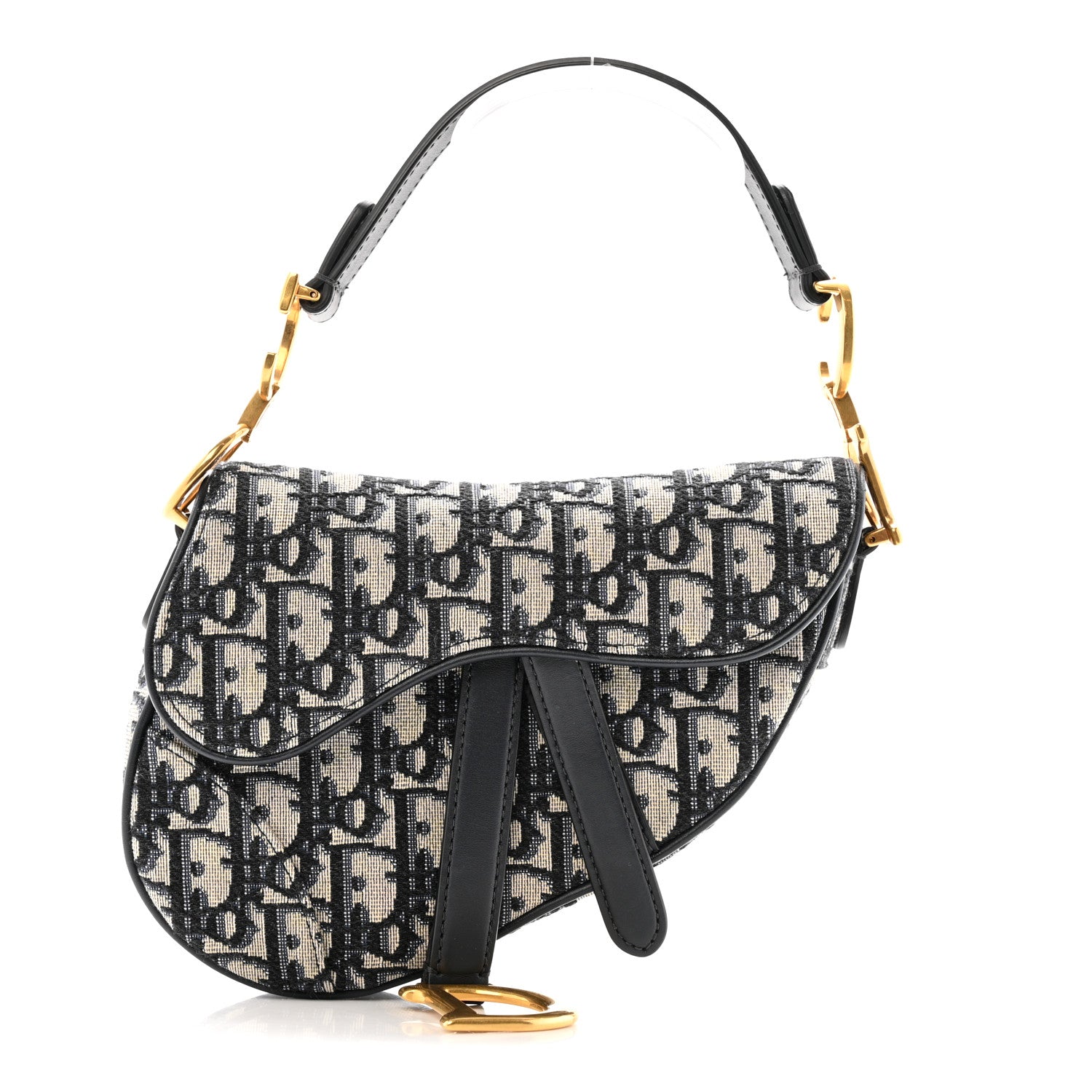 Christian Dior Oblique Mini Saddle Bag Blue 1 of 12