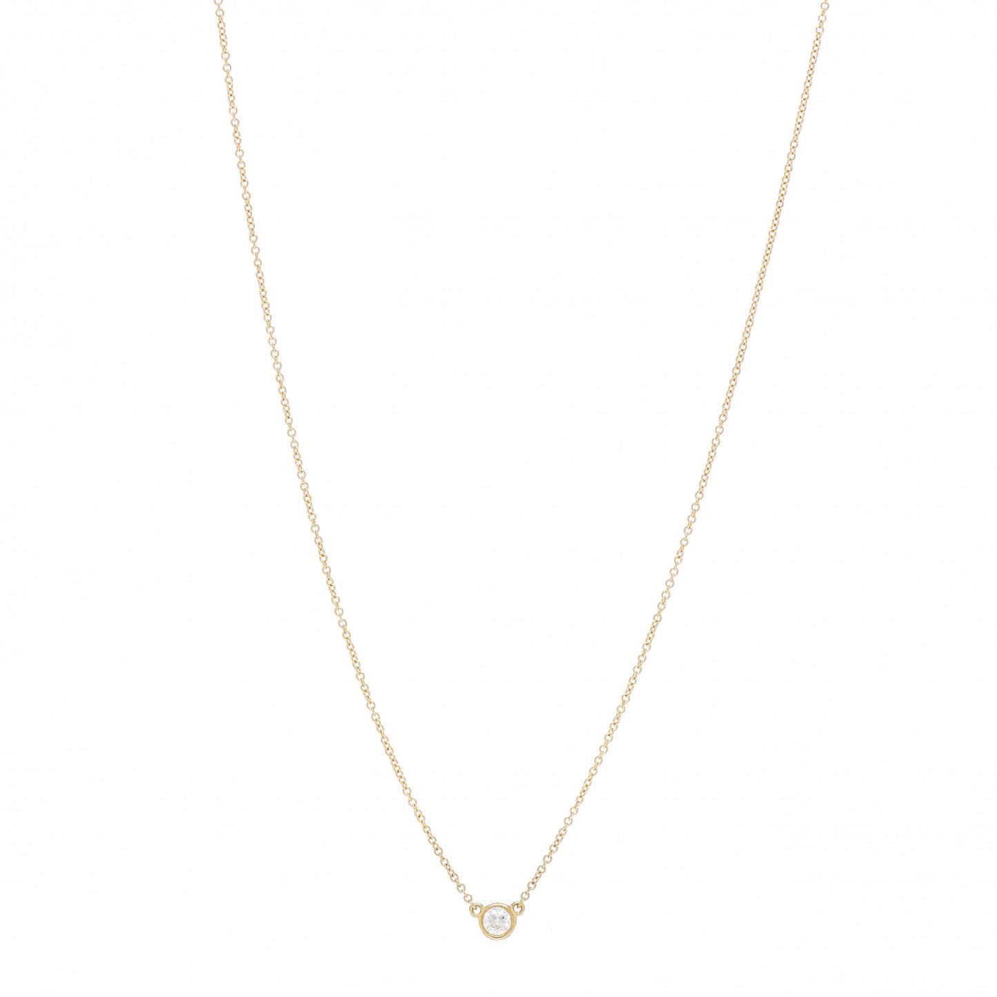 18K Yellow Gold Diamond .17ct Elsa Peretti Diamonds by the Yard Pendant Necklace