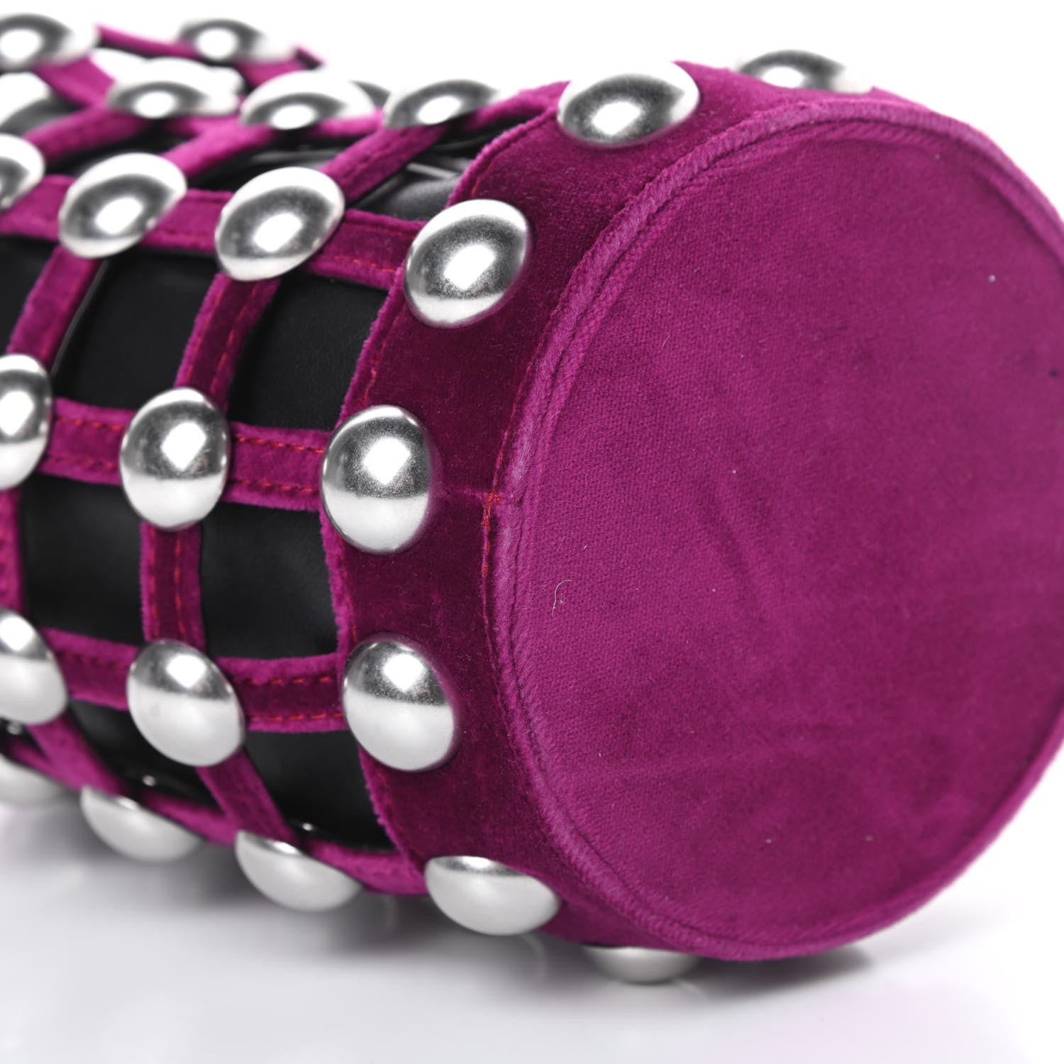 Alexander Wang Velvet Embellished Mini Roxy Bucket Bag Magenta 11 of 13