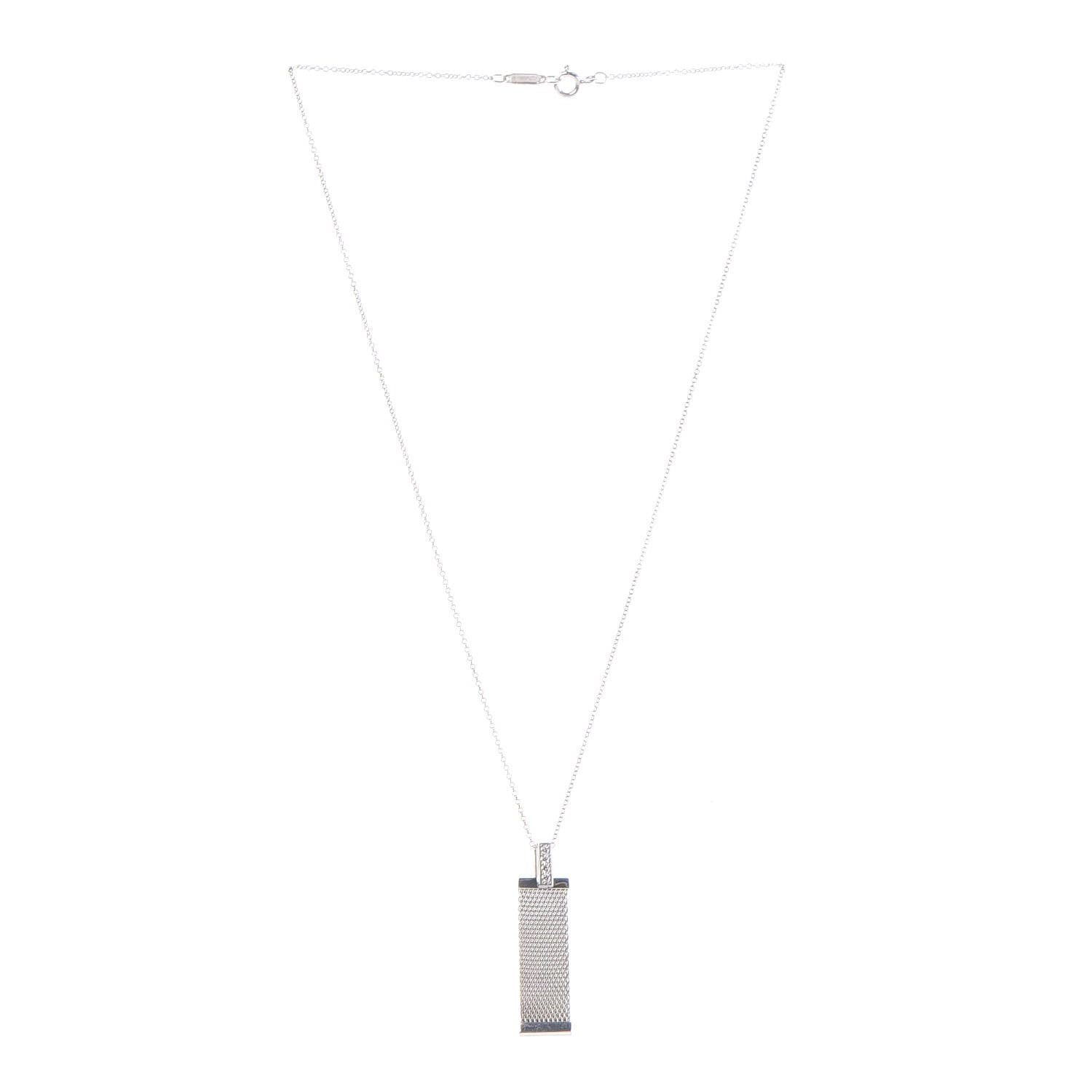 Tiffany Sterling Silver Diamond Somerset Pendant Necklace 3 of 6