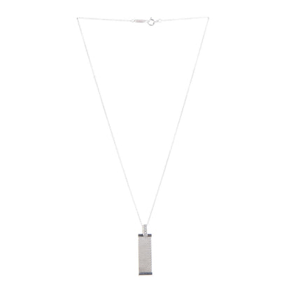 Tiffany Sterling Silver Diamond Somerset Pendant Necklace 3 of 6
