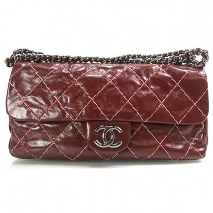 Chanel Leather Double Stitch Flap Red 1 of 12