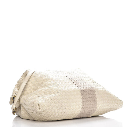 Bottega Veneta Nappa Linen Intrecciato Maxi Convertible Tote Mink 5 of 11