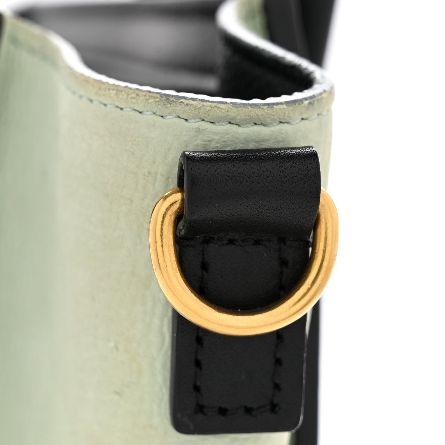 Baby Grained Calfskin Nano Tri-Color Luggage Zinc Almond