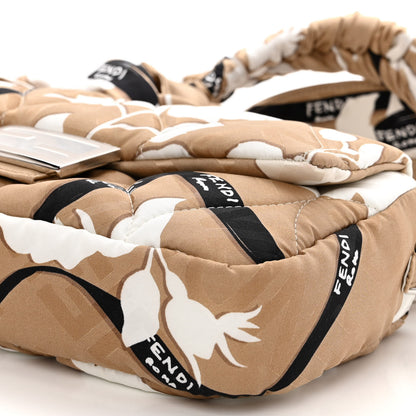 Fendi Seta Logo Rosa Scarf Baguette Beige Amido White 9 of 9