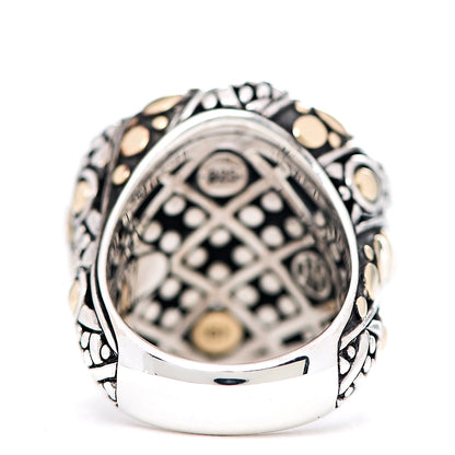 John Hardy Sterling Silver 18K Yellow Gold Jaisalmer Dot Ring 54 7 3 of 5