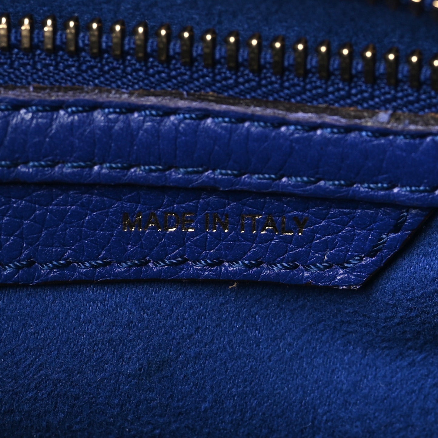 Drummed Calfskin Micro Luggage Indigo