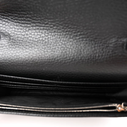 Gucci Dollar Calfskin Enamel Monochrome Mini GG Marmont Chain Wallet Black 5 of 11