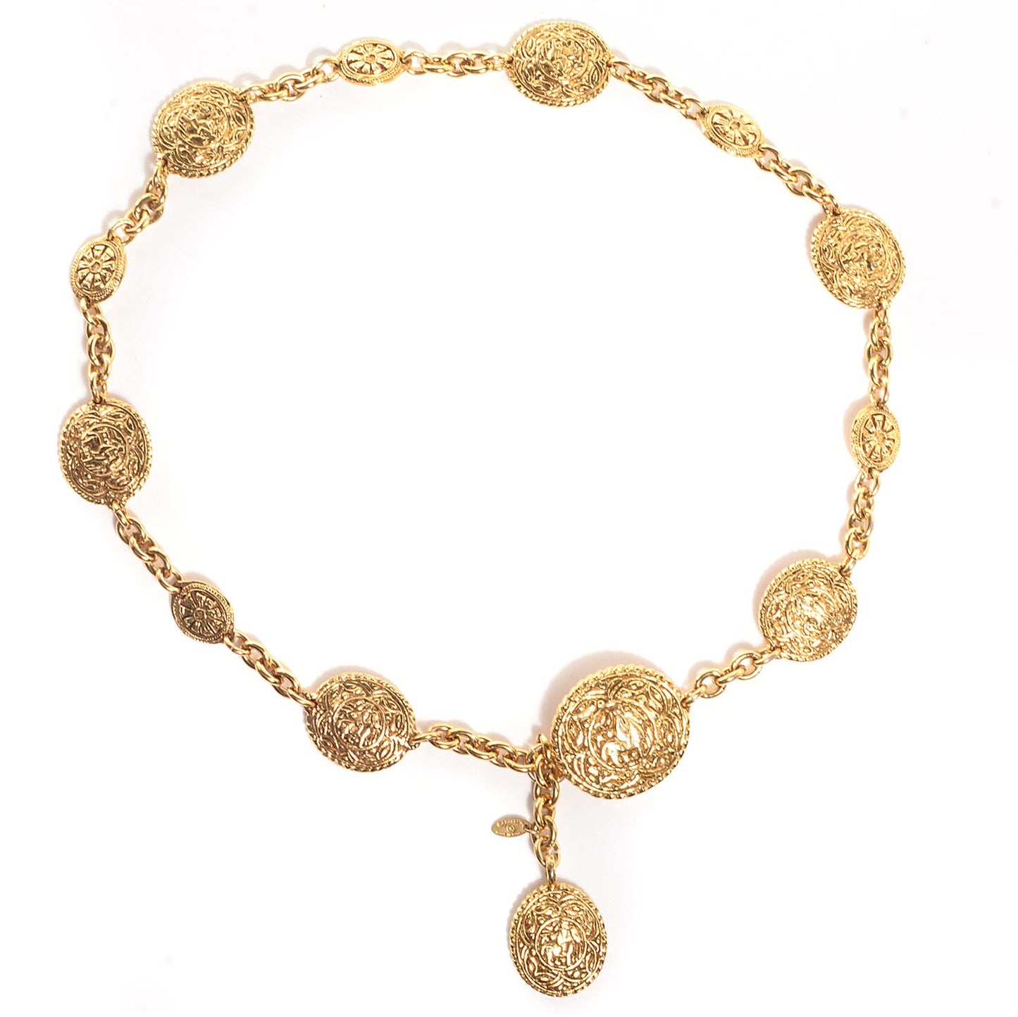 Chain CC Medallion Belt Gold