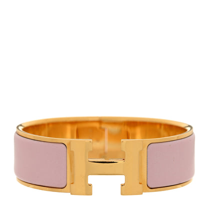 Hermes Enamel Wide Clic Clac H Bracelet GM Rose Poudre 1 of 6