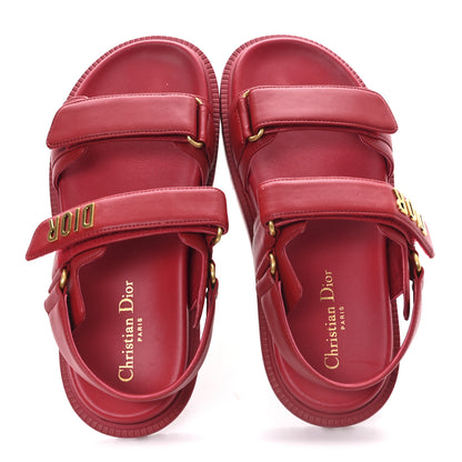 Christian Dior Lambskin Dioract 10mm Sandals 38.5 Cherry 2 of 10