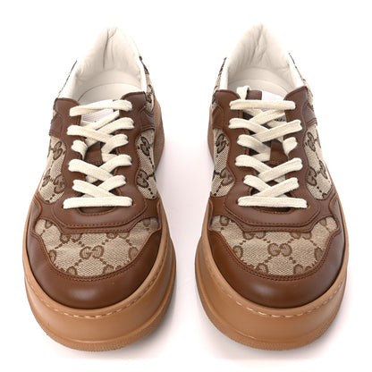 Gucci Calfskin GG Monogram Womens Platform 55mm Sneakers 39 Hezelnut Beige Ebony Mystic White 2 of 10