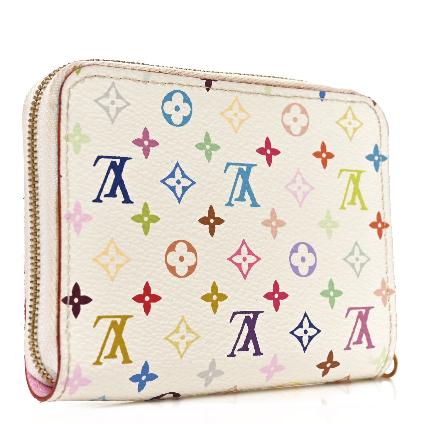 Monogram Multicolor Zippy Coin Purse Wallet White Litchi