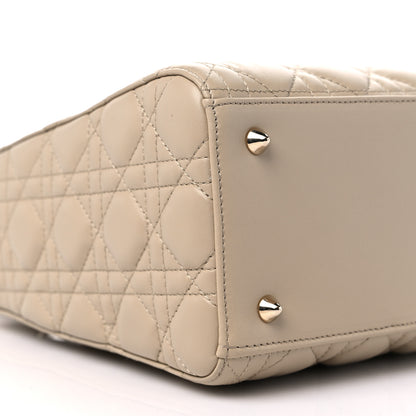 Christian Dior Lambskin Cannage Medium Lady Dior Beige 6 of 9