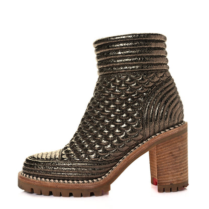 Christian Louboutin Metallic Crinkled Calfskin Red Sole Boot 36 Bronze 1 of 7
