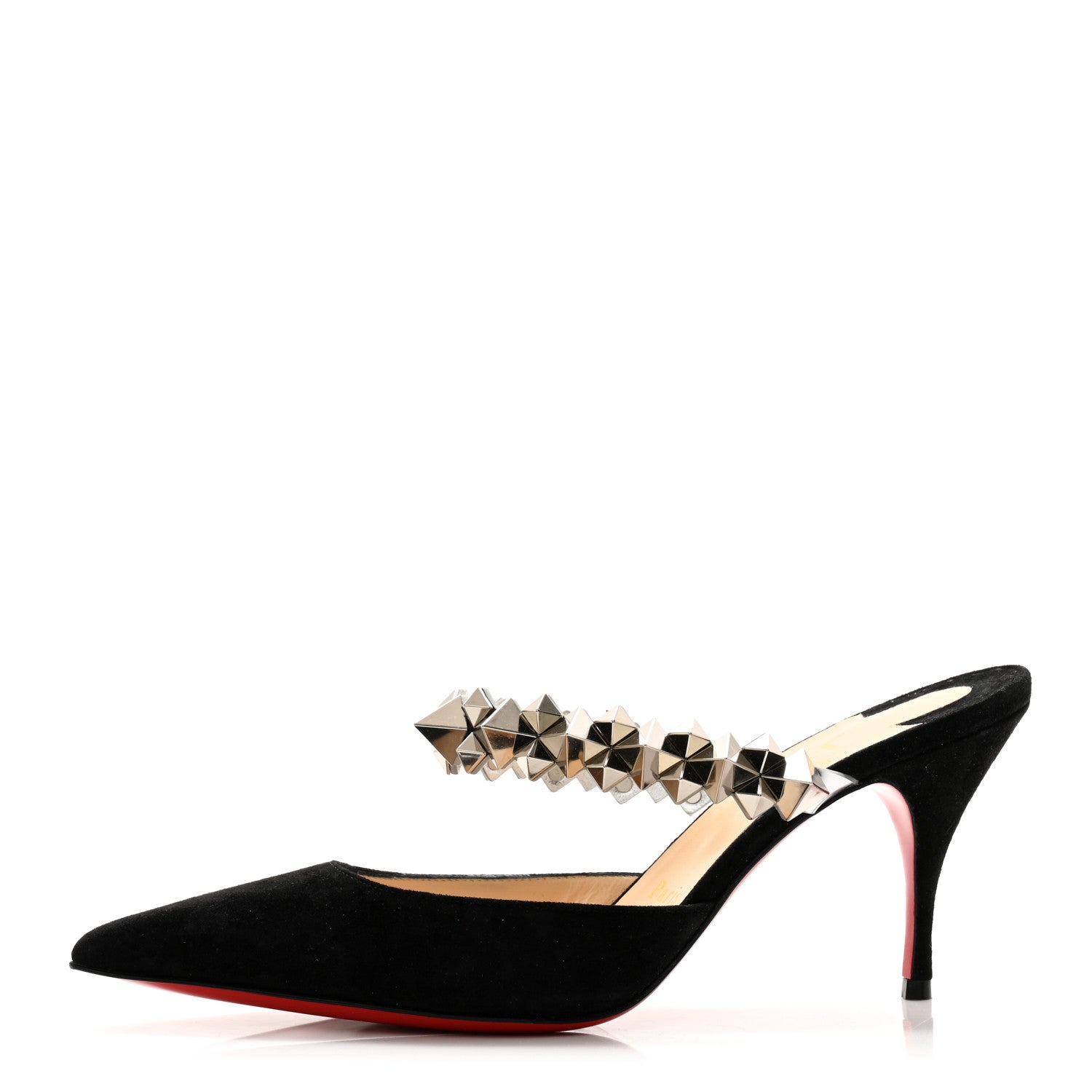 Christian Louboutin Veau Velours Specchio Planet Choc 80 Mule 36 Black 1 of 8