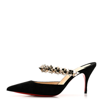 Christian Louboutin Veau Velours Specchio Planet Choc 80 Mule 36 Black 1 of 8