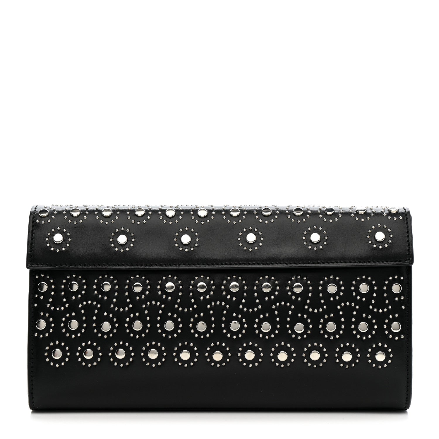 Alaia Calfskin Studded Foldover Clutch Black 1 of 13