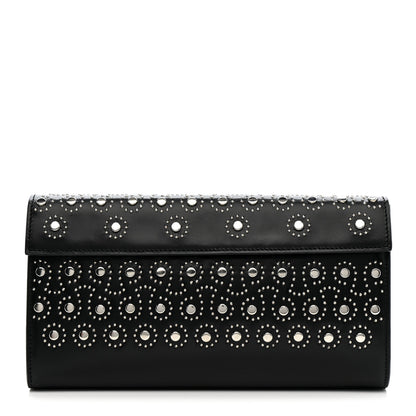 Alaia Calfskin Studded Foldover Clutch Black 1 of 13