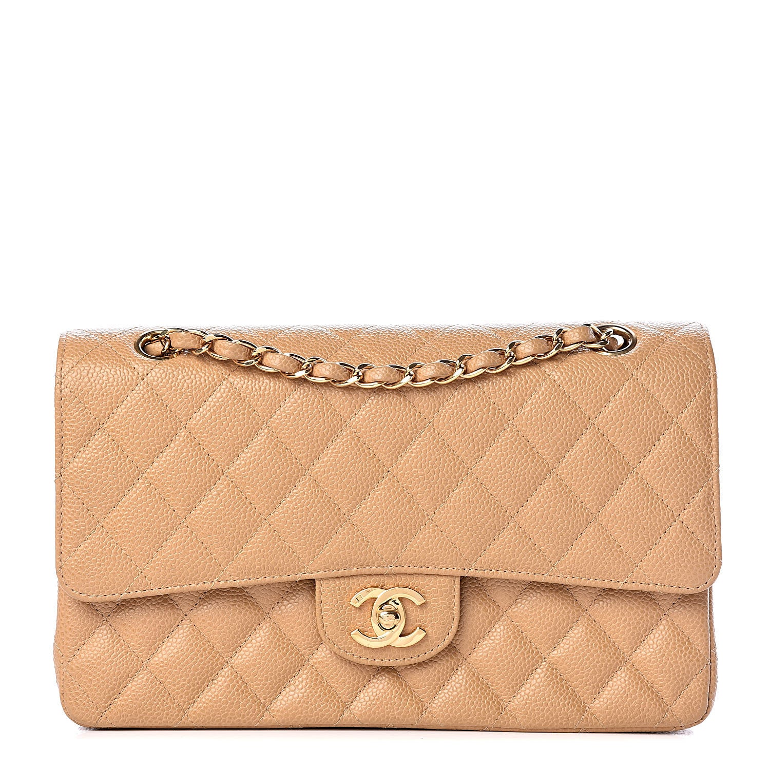 Chanel Caviar Quilted Medium Double Flap Beige 1 of 11