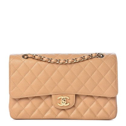 Chanel Caviar Quilted Medium Double Flap Beige 1 of 11