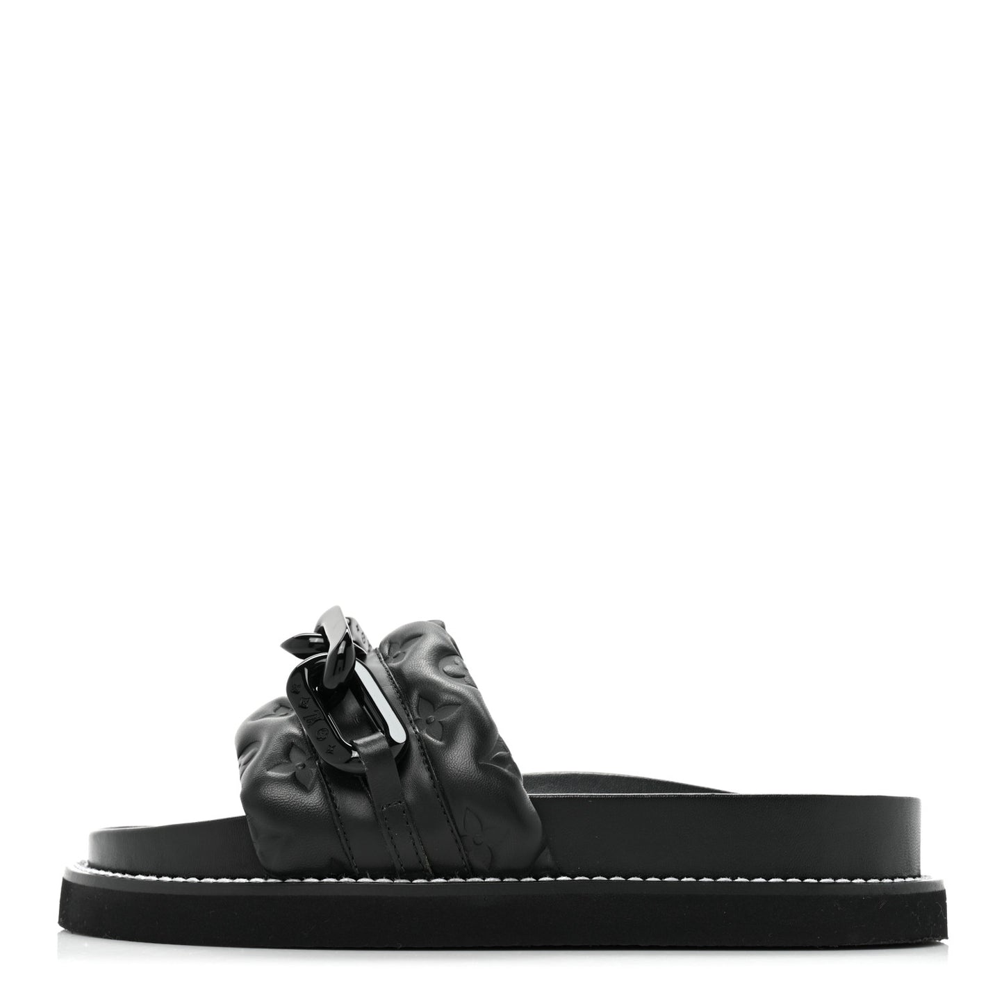 Calfskin Embossed Monogram Sunset Flat Comfort Mule 38 Black