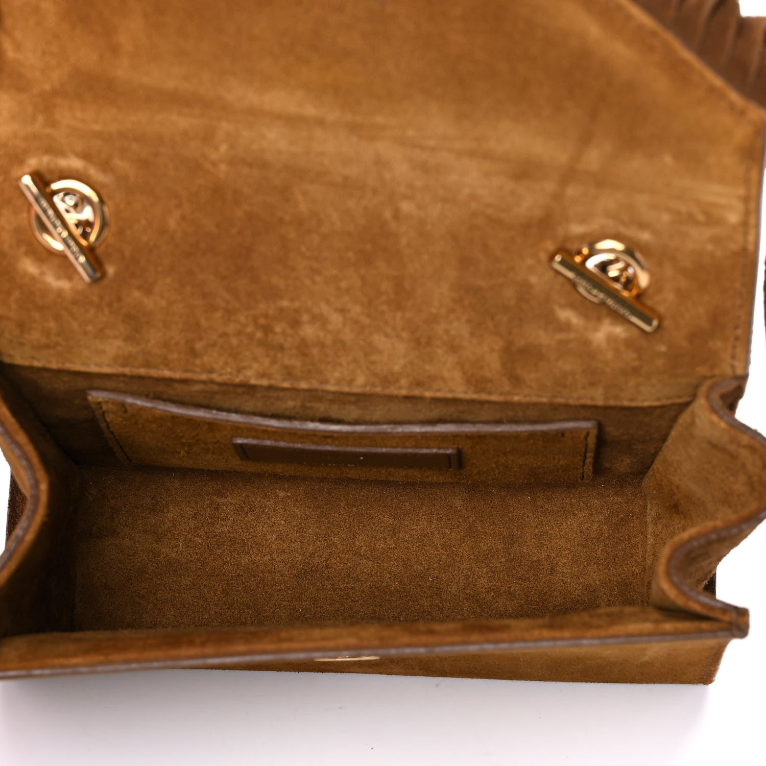 Saint Laurent Suede Fringe Baby Monogram Satchel Light Ocre 8 of 21