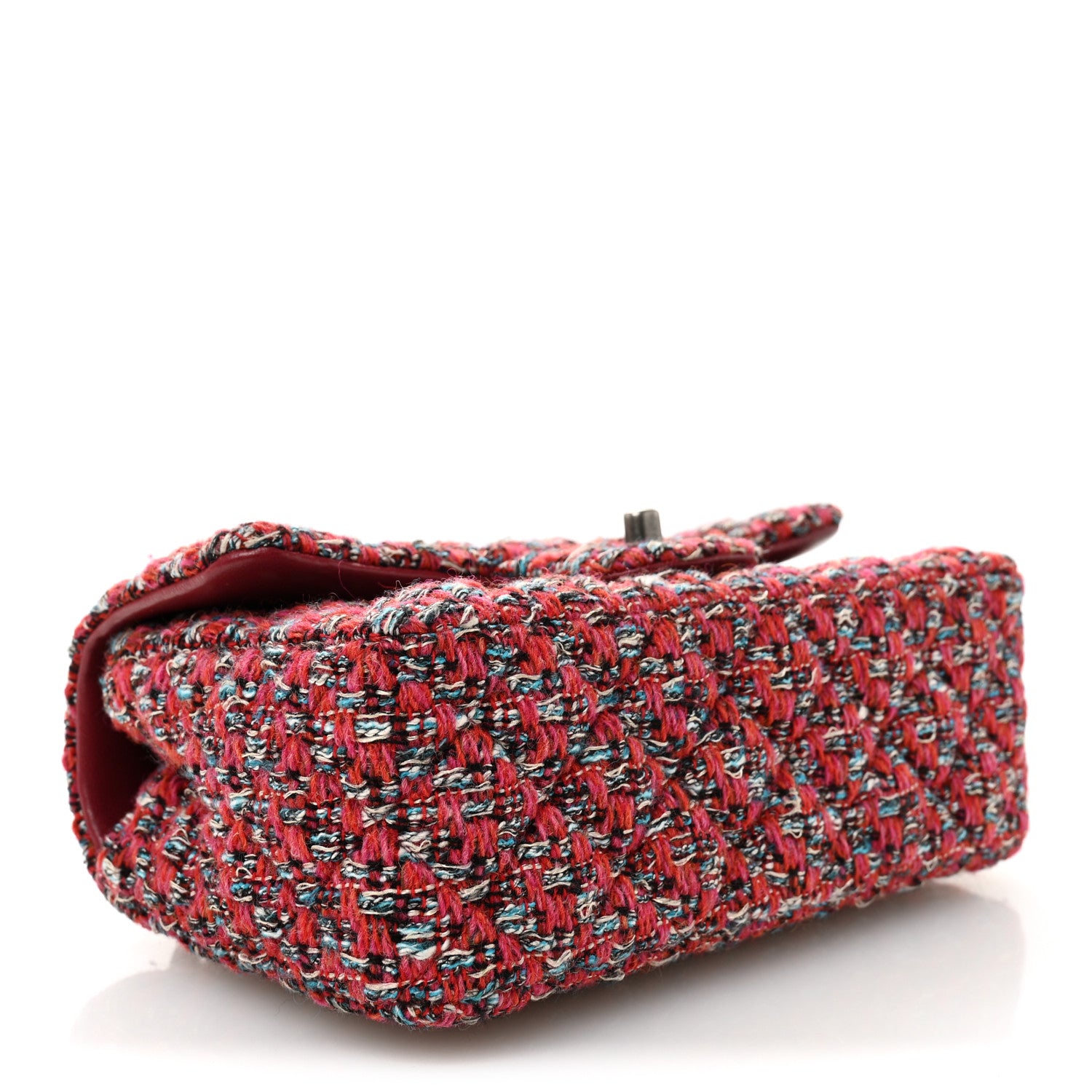 Chanel Tweed Quilted Mini Rectangular Flap Red Blue Ecru Black Pink 4 of 11