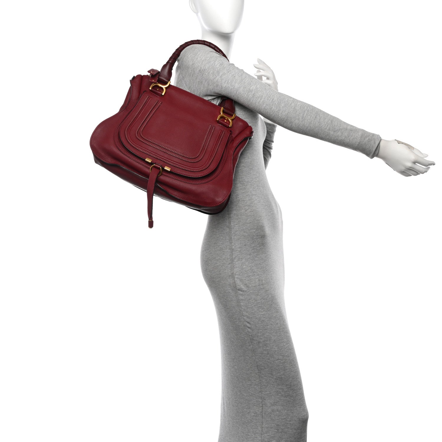 Chloe Calfskin Medium Marcie Satchel Garnet 2 of 11