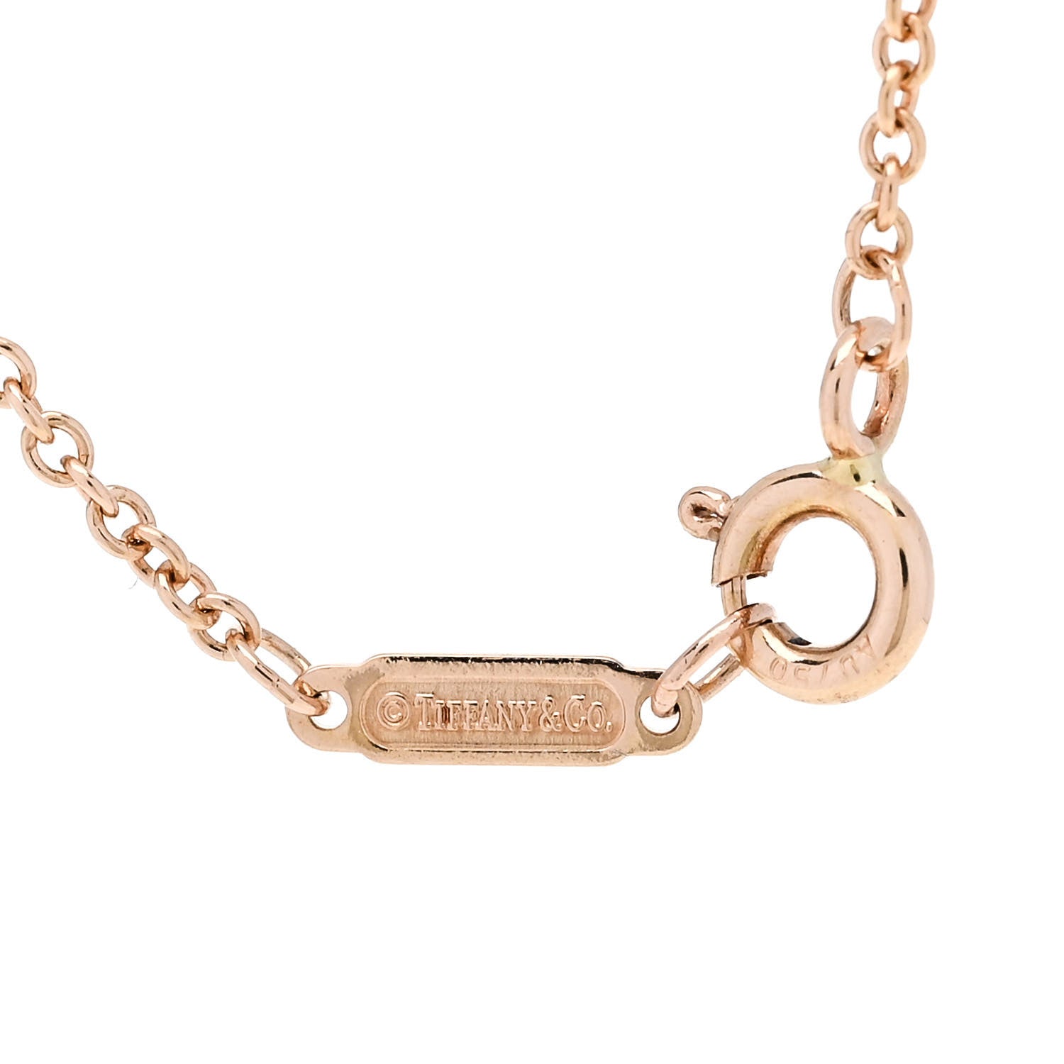 Tiffany 18K Rose Gold Diamond T Double Chain Bracelet 3 of 4